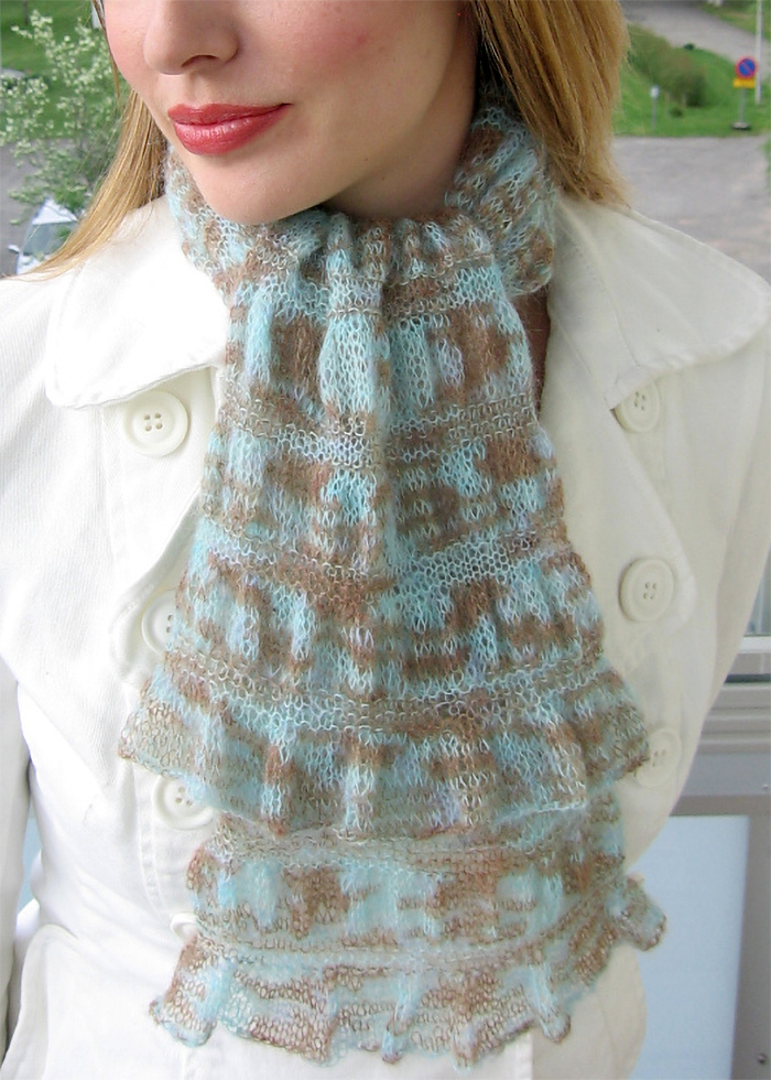 Free Knitting Pattern for Easy Gathered Scarf