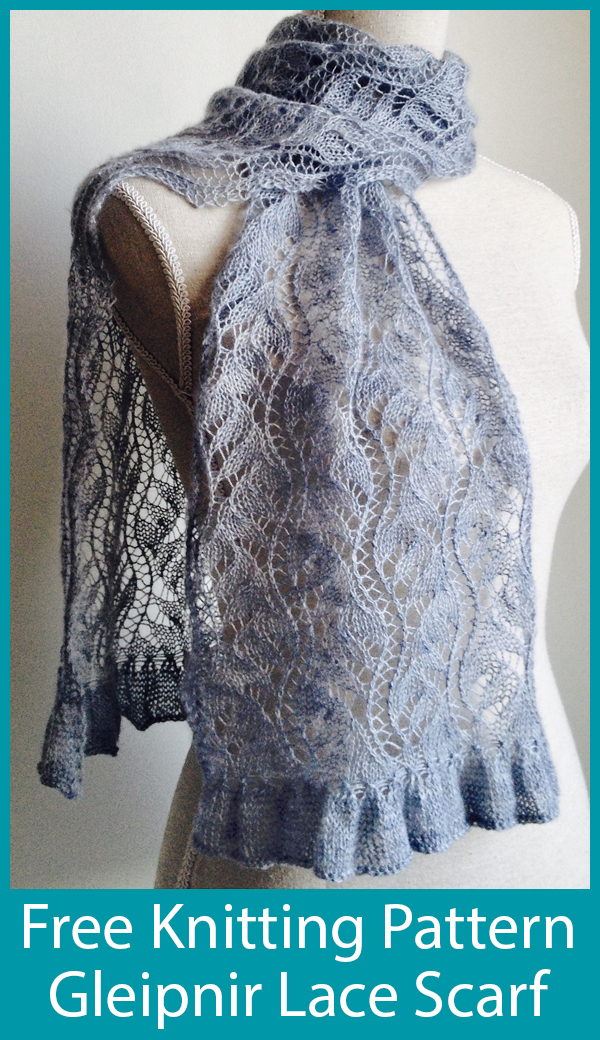 Free Knitting Pattern for Gleipnir Lace Scarf