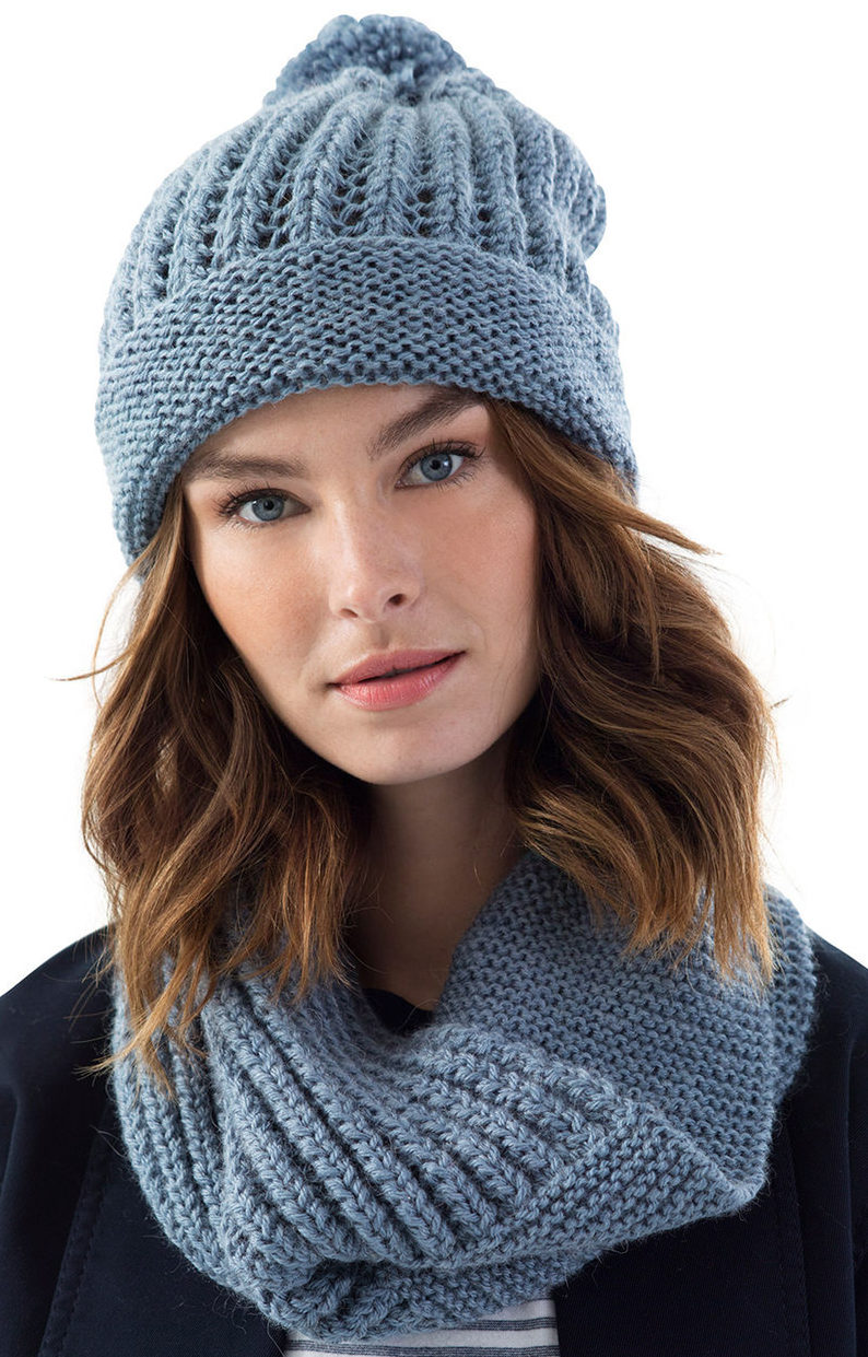 Free Knitting Pattern for Easy Greenpoint Hat and Cowl