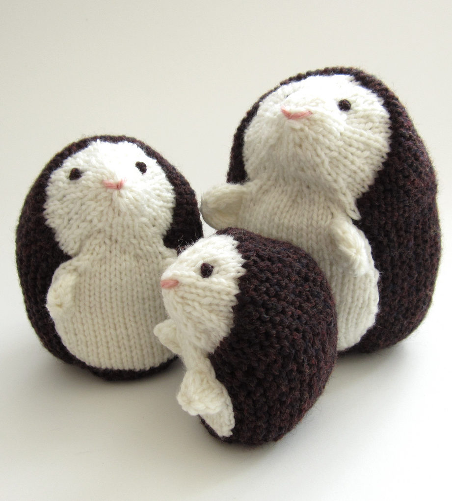 Knitting Patterns for Hedgehog Family Toys