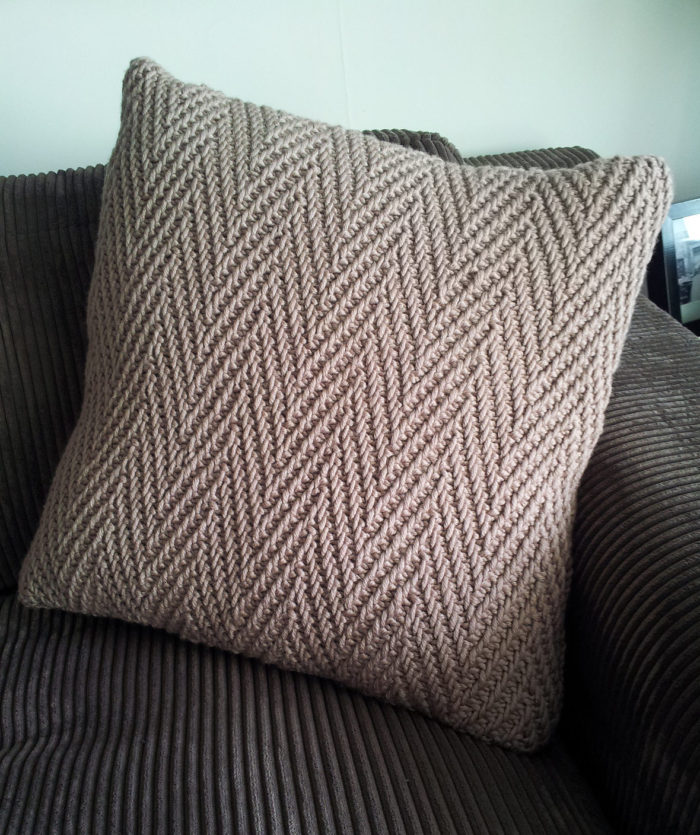 Free Knitting Pattern for Herringbone Pillow