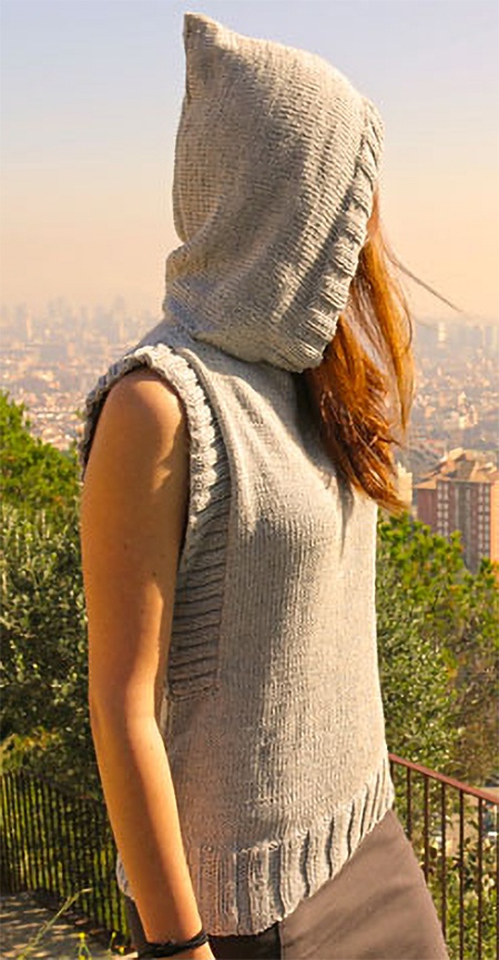 Free Knitting Pattern for Vest With Hood