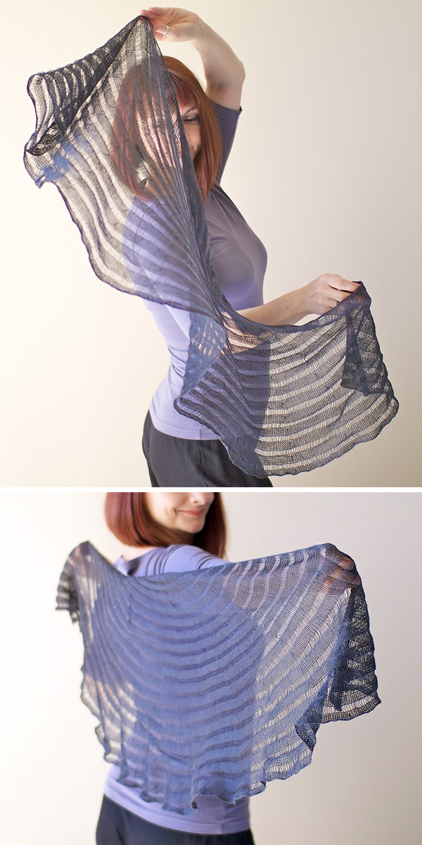 Free Knitting Pattern for Moonrise Shawl