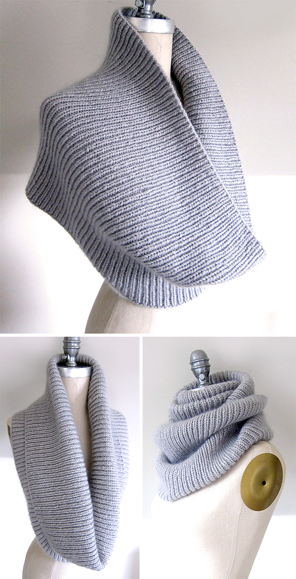 Free Knitting Pattern for Easy On the C Train Cowl