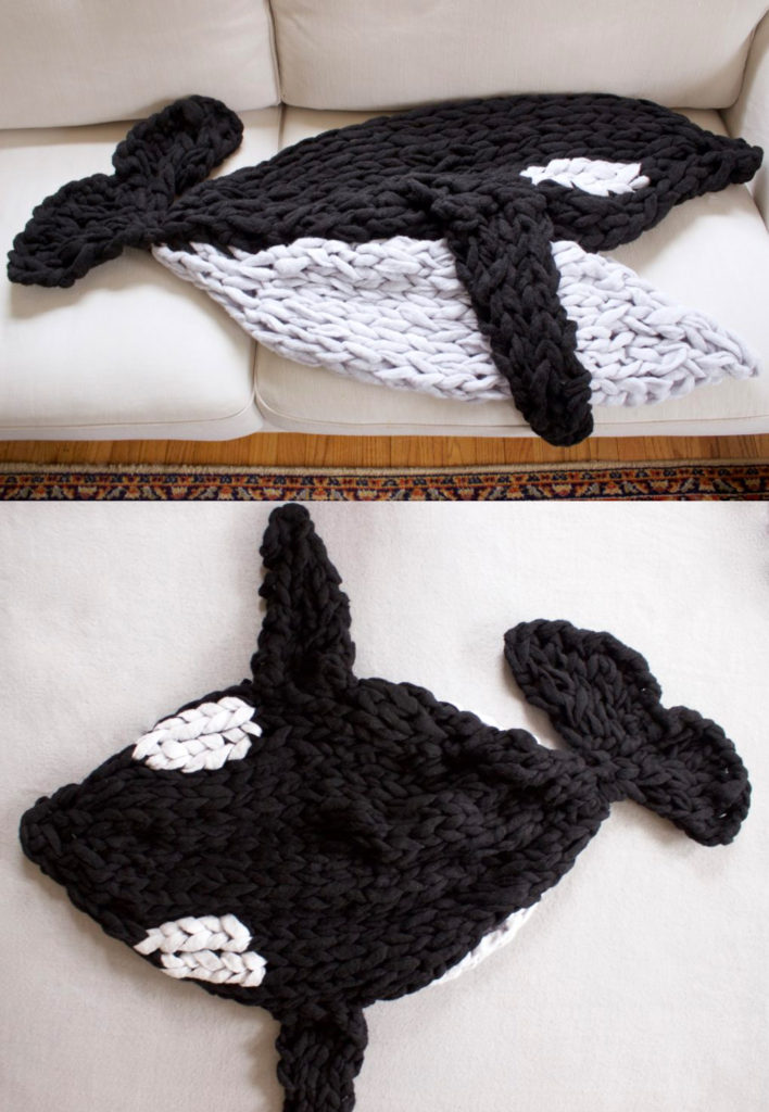 Free Knitting Pattern for Arm Knit Orca Blanket