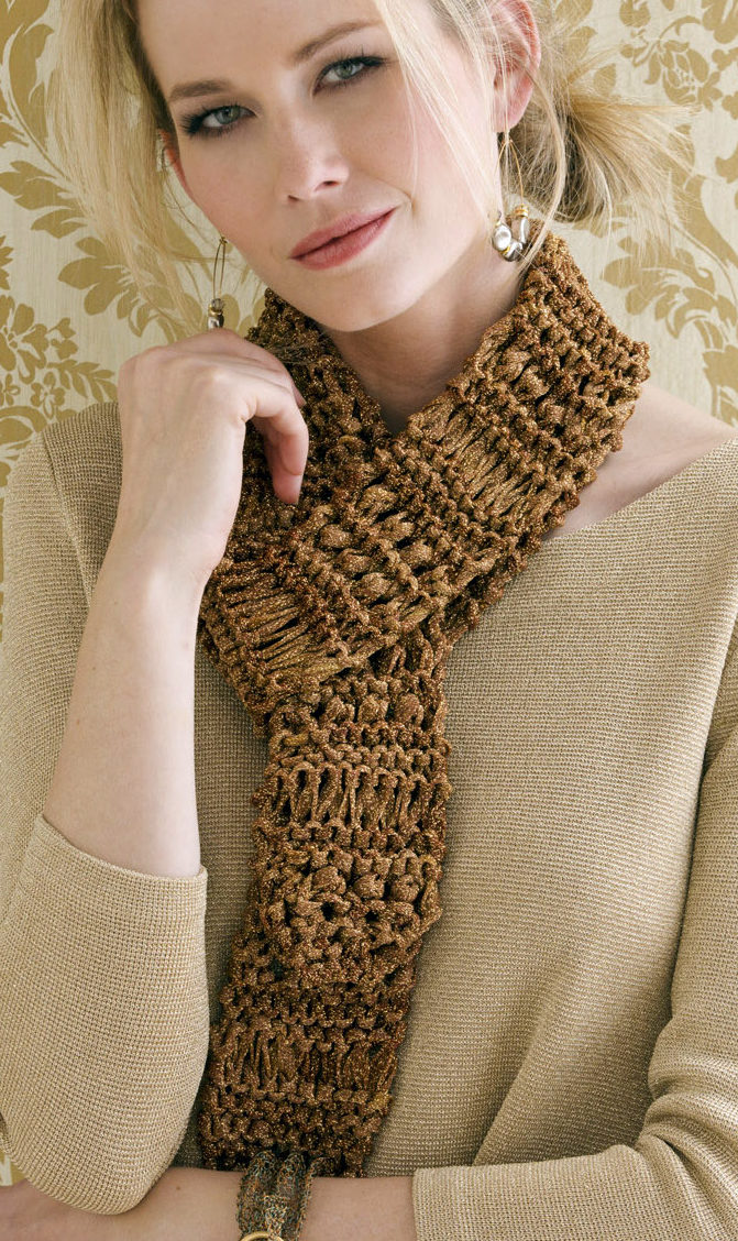 Free Knitting Pattern for Easy Paulette Drop Stitch Scarf