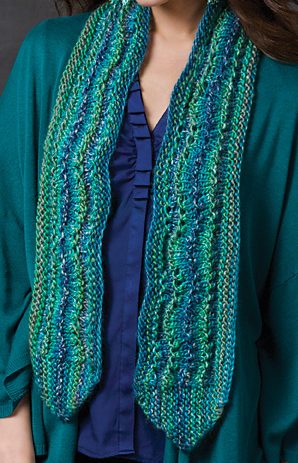 Free Knitting Pattern for Easy Ripple on the Side Scarf