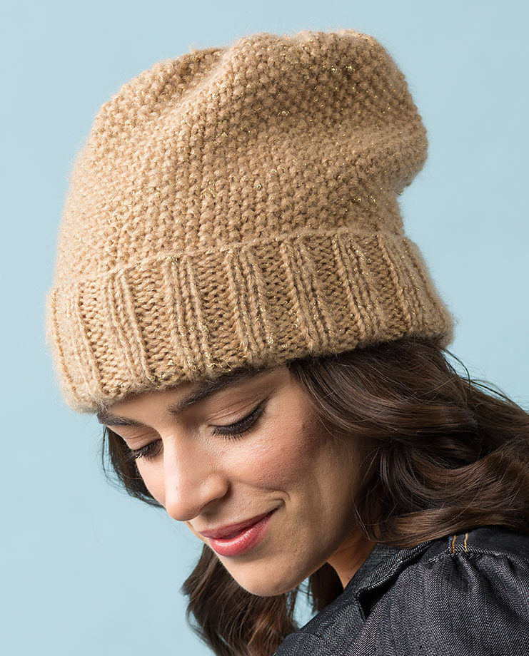 Free Knitting Pattern for Seed Stitch Slouchy Hat