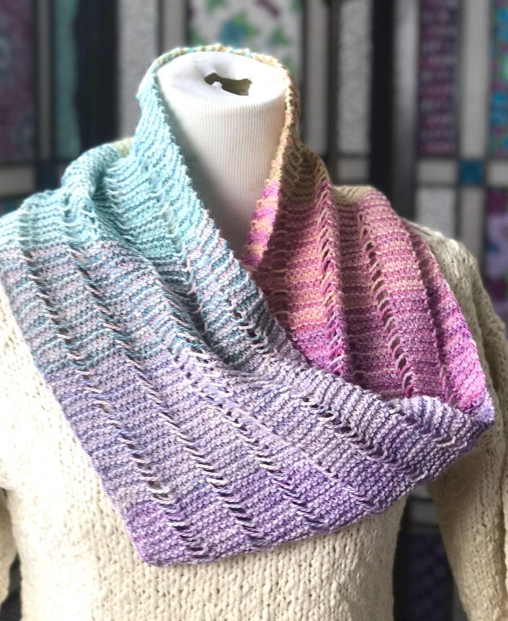 Free Knitting Pattern for Serene Sampler Cowl