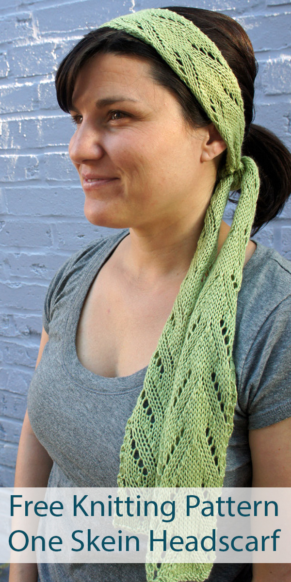 Free Knitting Pattern for One Skein Headscarf Springlike
