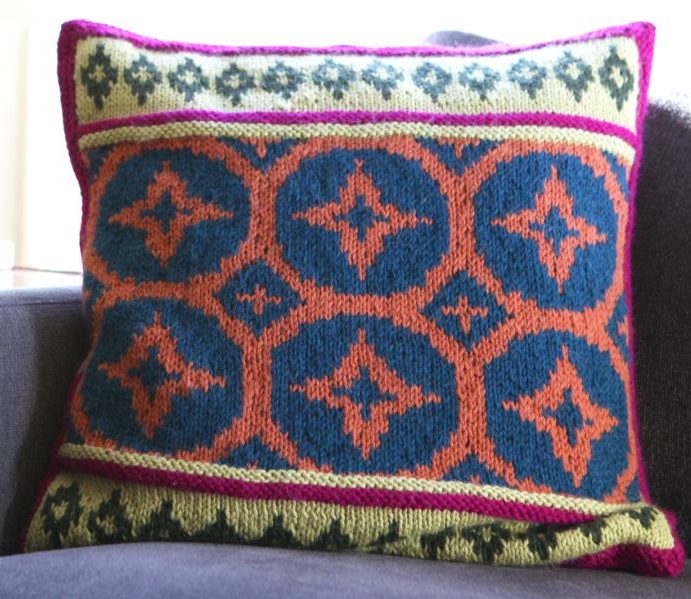 Free Knitting Pattern and Class for Steeked Fair Isle Pillow