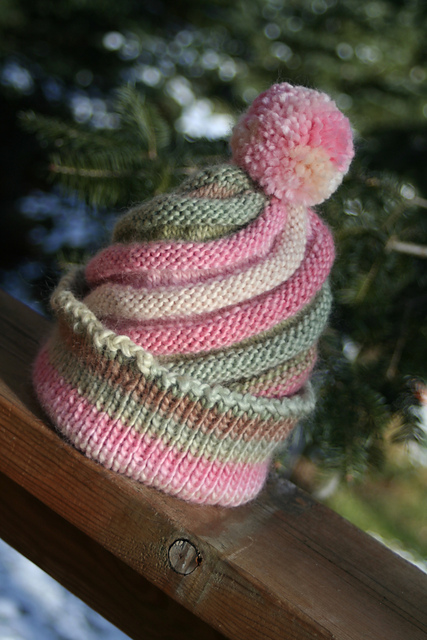 Free knitting pattern for Swirled Ski Cap