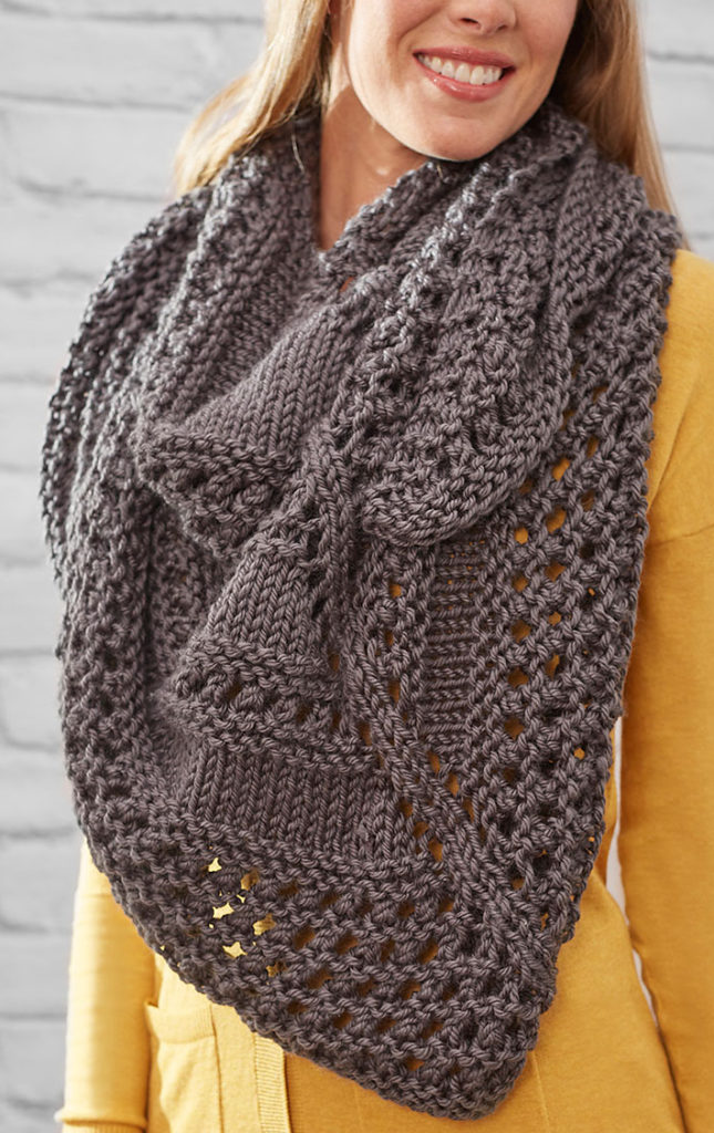 Free Easy Quick Textured Triangle Shawl