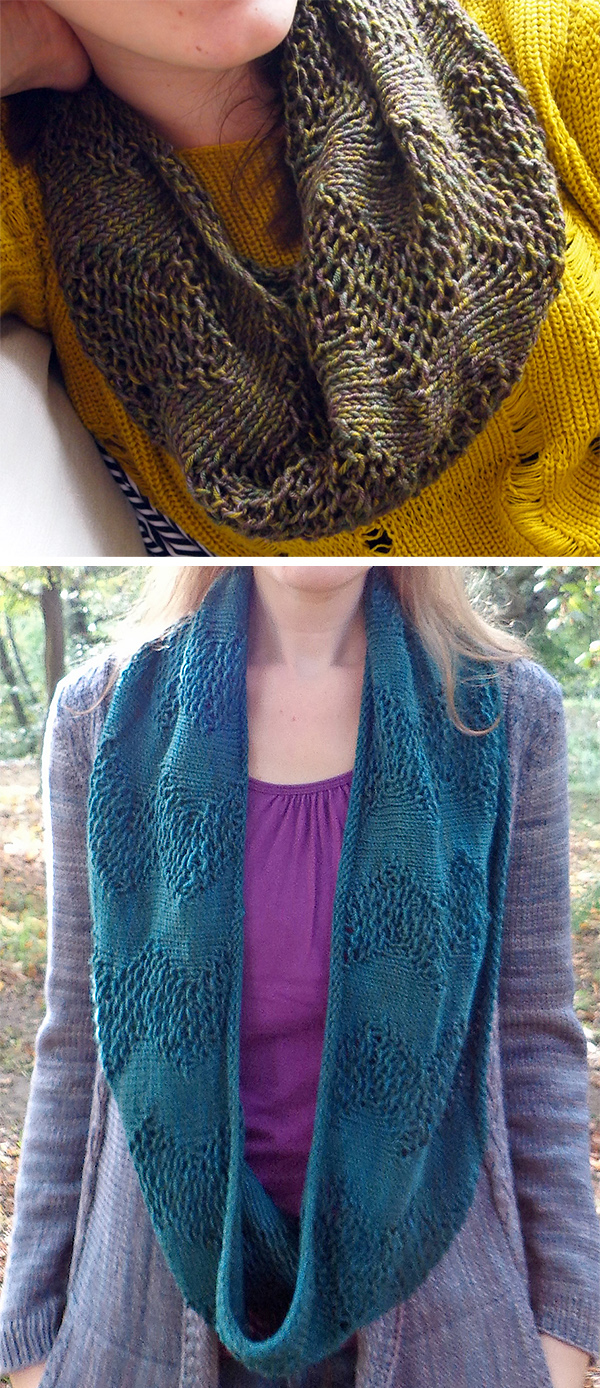 Free Knitting Pattern for Easy Twombly Lines Cowl