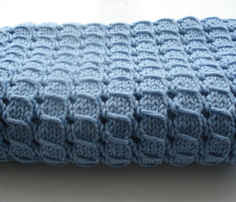 Free Knitting Pattern for Waffle Blanket