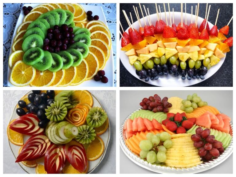 Красивое оформление фруктовой тарелки на праздничный стол в домашних условиях