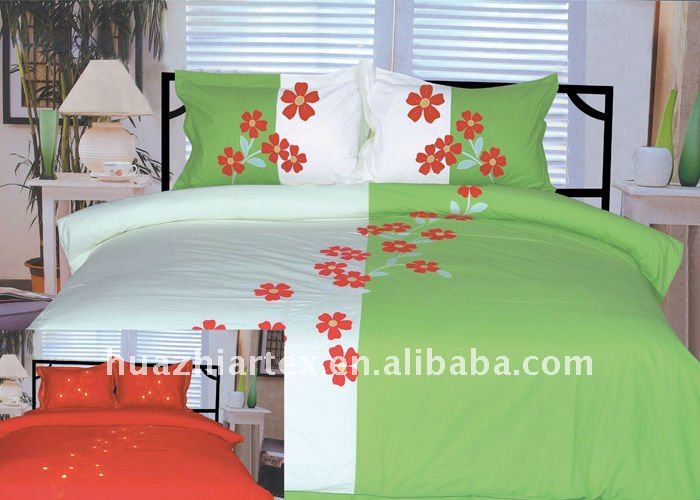 applique Flower bedding set, Patchwork Flower Bed sheet