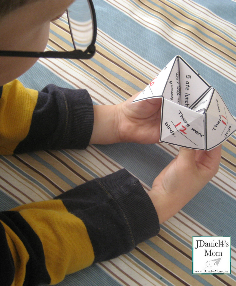 Cool Math Games- Word Problem Fortune Teller