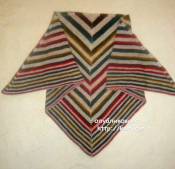 Схемы вязания полосатой шали спицами