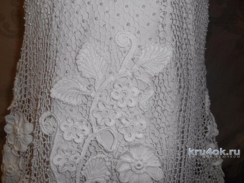 Свадебное платье в стиле ирландского кружева. Работа Светланы вязание и схемы вязания