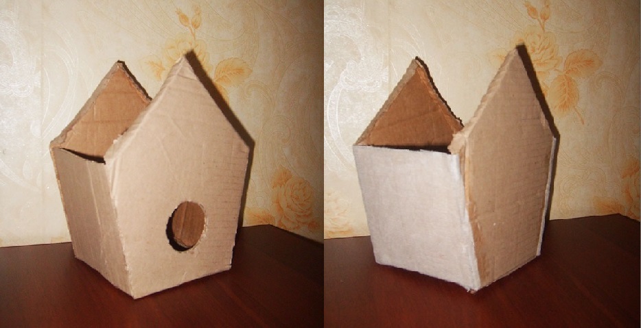 готовая коробка скворечника из картона