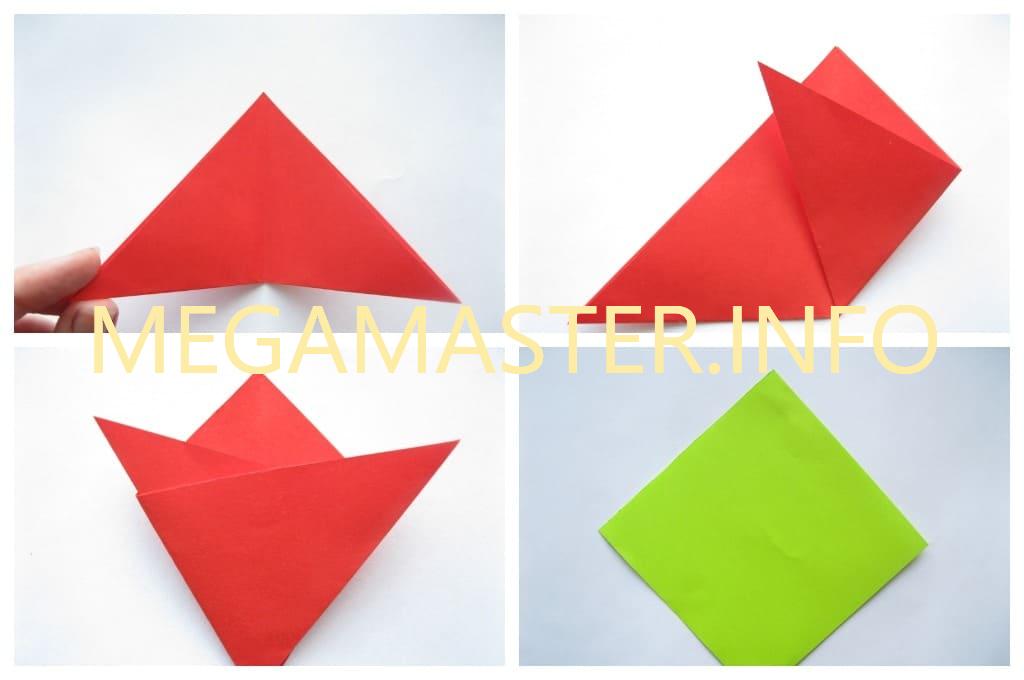 Оригами тюльпан (Шаг 2)