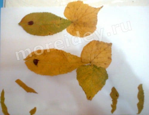 детские картины из листьев