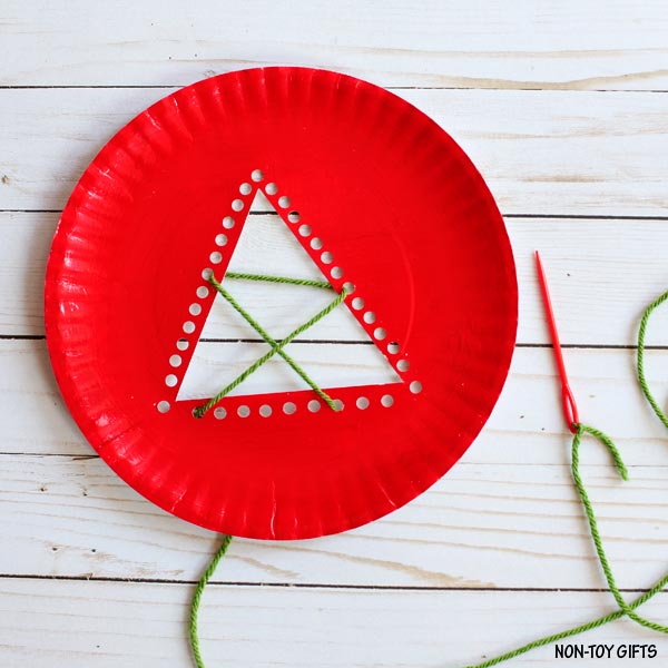 Yarn and paper plate