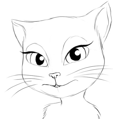 Как нарисовать милого котенка с большими глазами