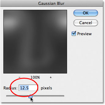 Photoshop Gaussian Blur filter. Image © 2011 Photoshop Essentials.com.