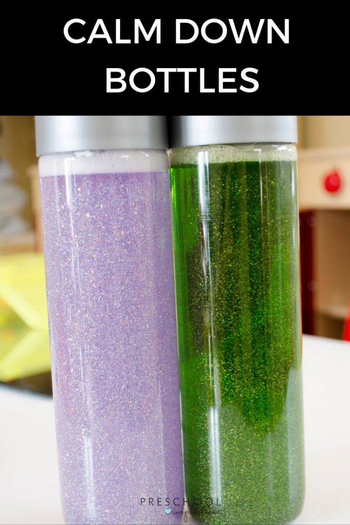 Calming glitter jars for kids to help with mindfulness