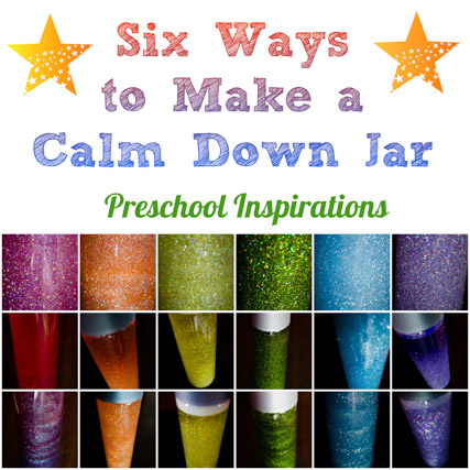 How do you make a calm down jar- Here are six different recipes. 6 Ways to Make a Calm Down Jar by Preschool Inspirations