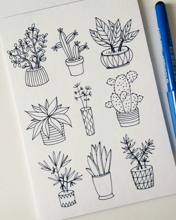 Красивые рисунки цветов для срисовки в свой дневник   40 лучших идей (11)