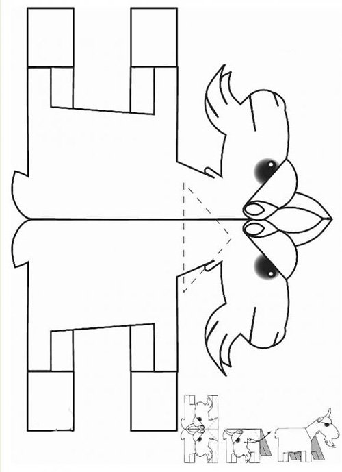 Козлик з кольорового паперу для дітей