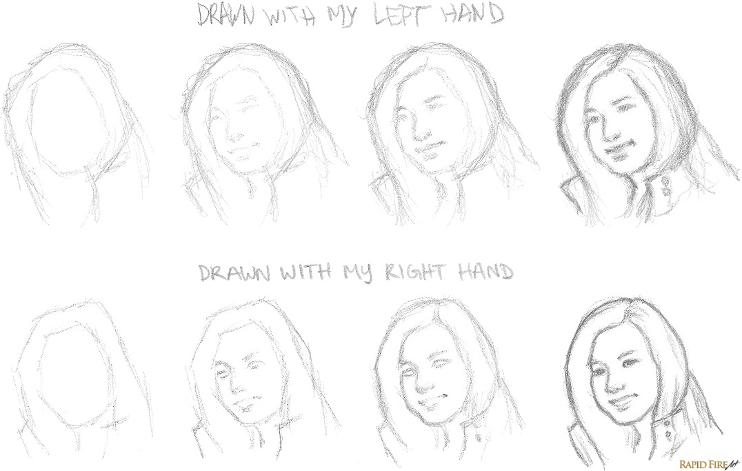 How to Sketch Portraits _ Left Hand vs Right Hand