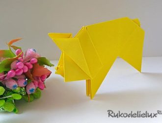 Как сделать свинью в технике оригами