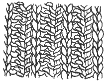 Lesson 14. Knitting samples with removed and elongated loops. Gum