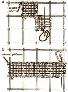 Вышивка по филейной сетке. Полотняный шов.