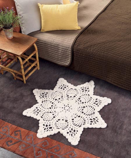 Chunky Doily Rug - Crochet doily patterns are unique and a great investment of time. They take skill and attention to detail and are perfect for relaxing. #crochetpatterns #crochetdoilypatterns #freecrochetpatterns #crochetaddict