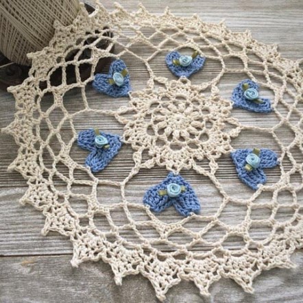 Heart Blossoms Crochet Doily - Crochet doily patterns are unique and a great investment of time. They take skill and attention to detail and are perfect for relaxing. #crochetpatterns #crochetdoilypatterns #freecrochetpatterns #crochetaddict