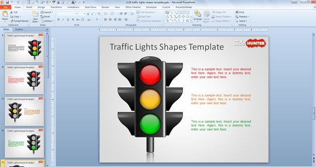 Traffic Lights Shapes Template