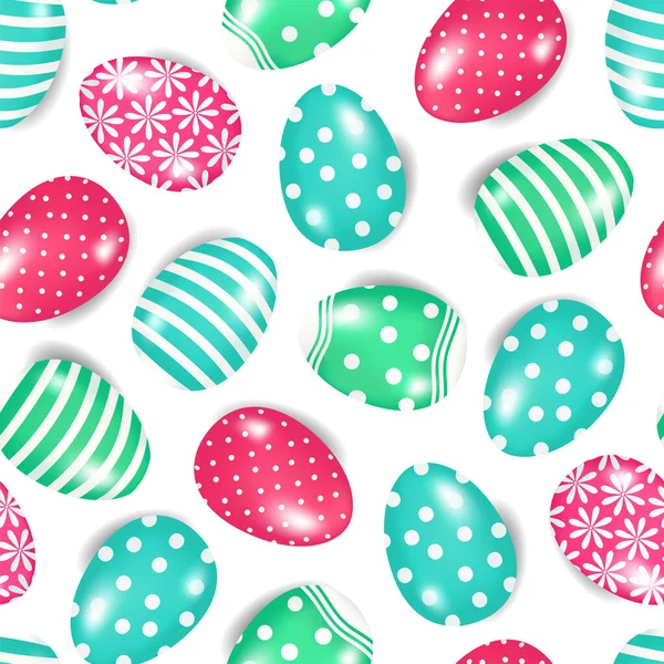 Hand Drawn Seamless Pattern Many Eggs Lines Circles Flowers Glare Stock Illustration