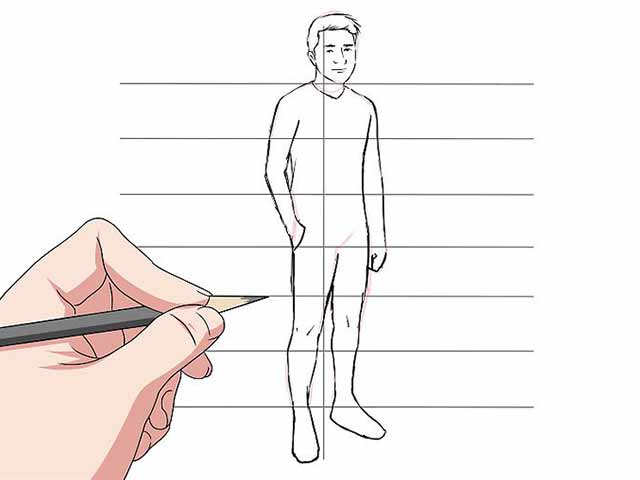 Как нарисовать человека - Соедините и уточните очертания различных частей тела.