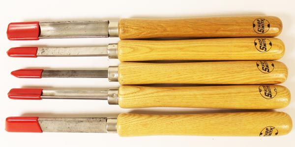 Collection of woodturning tools.
