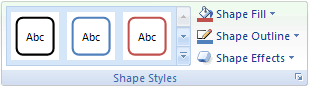 Shape Styles group on Excel Ribbon