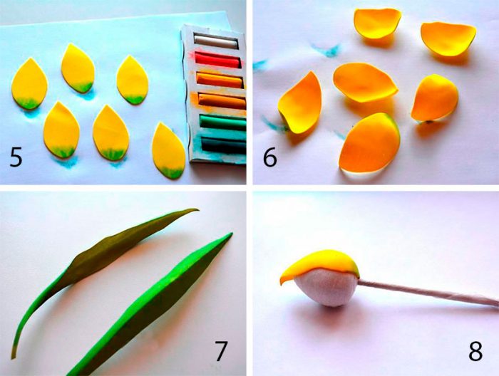 Тюльпаны из фоамирана пошагово