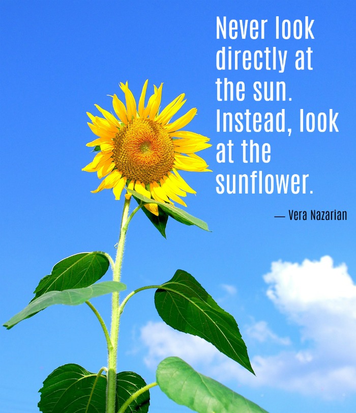 Sun and sunflower quote