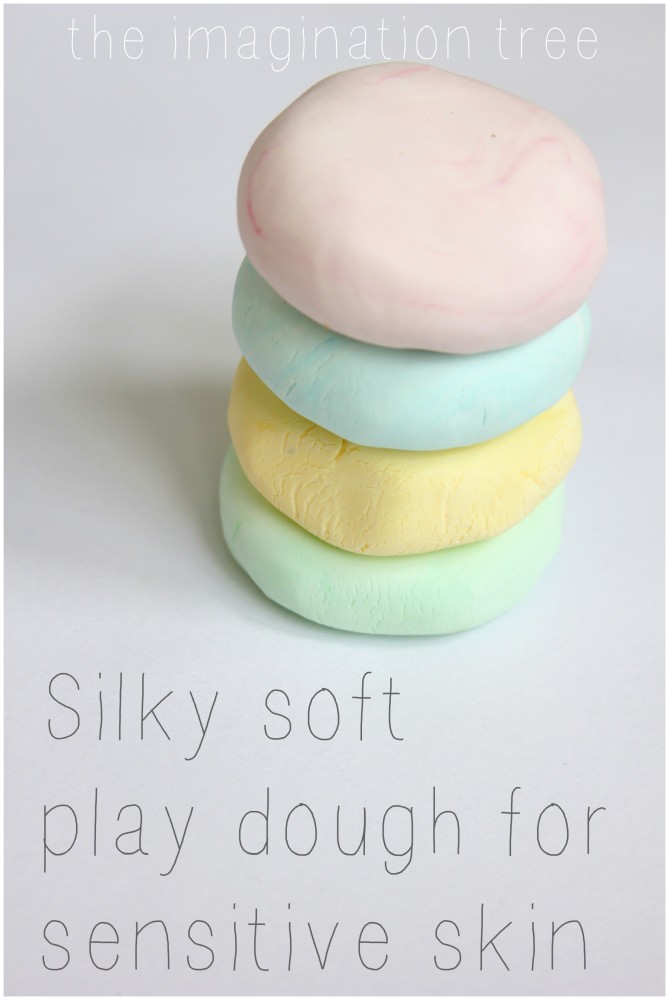 Soft and silky play dough recipe for sensitive skin types