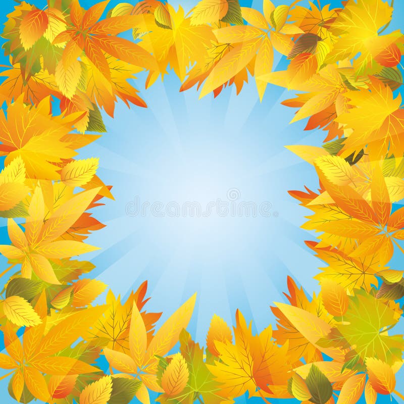 Autumn leaves frame, nature background royalty free illustration