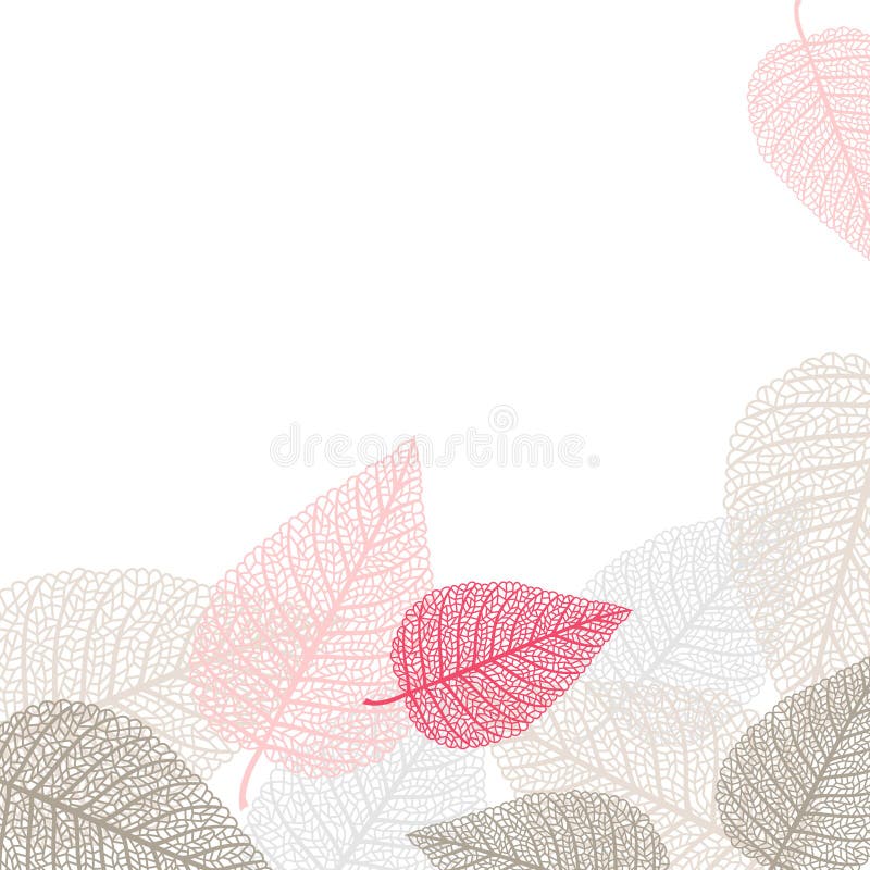 Background with skeletons of leaves royalty free illustration